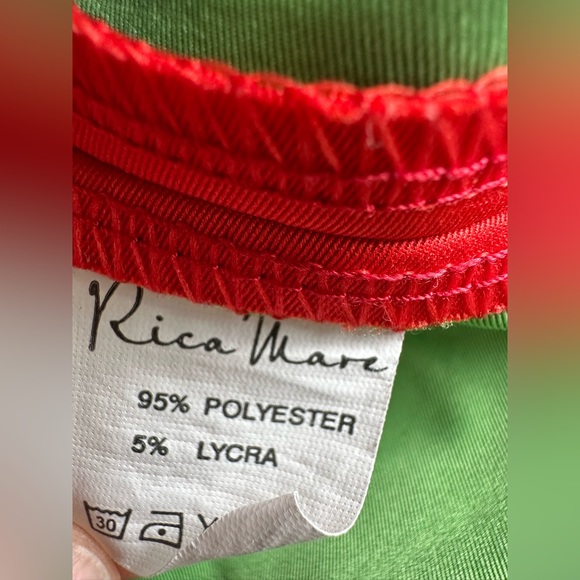 Rica Mare (Ukraine) Cocktail Orange-Green Dress, Size M, but fits US XS-S - Picture 7 of 7
